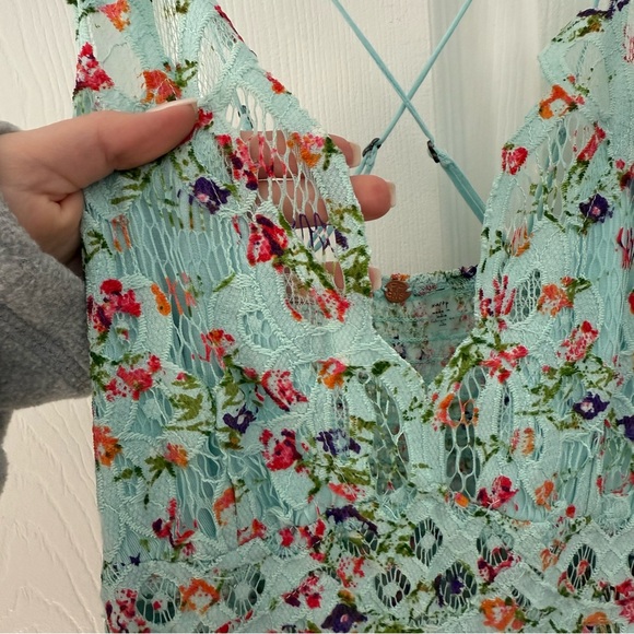 Free People Adella PrintedMini Slip/Sky Blue Combo - Picture 6 of 11